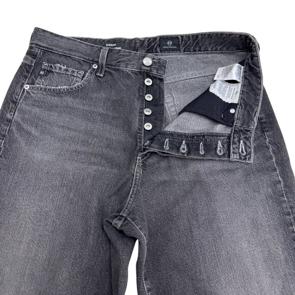 NEW AG Alexxis High Rise Vintage Straight Jean Women's Faded Black Denim, Sz 32 - Picture 4 of 12